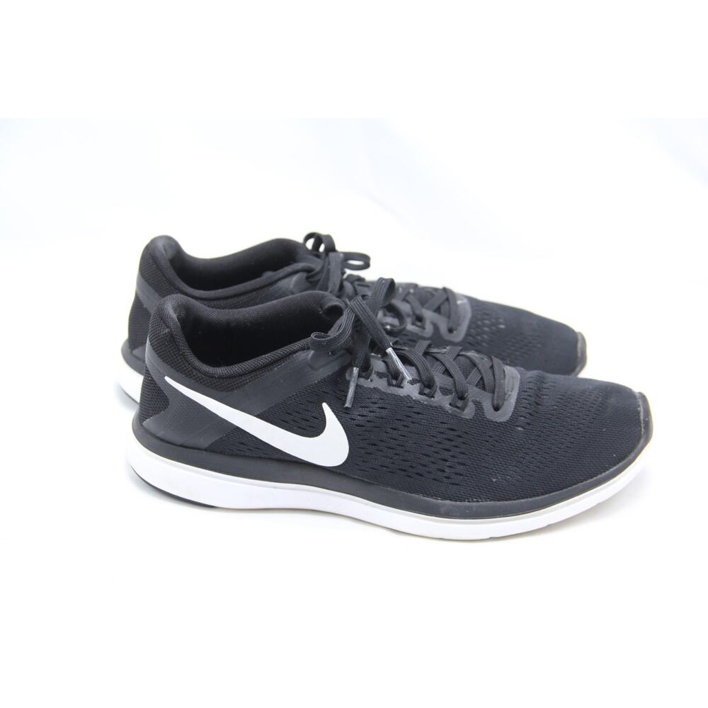 Nike Flex 2016 Run Shoes Womens Size 8 Black White Athletic Running Sneakers